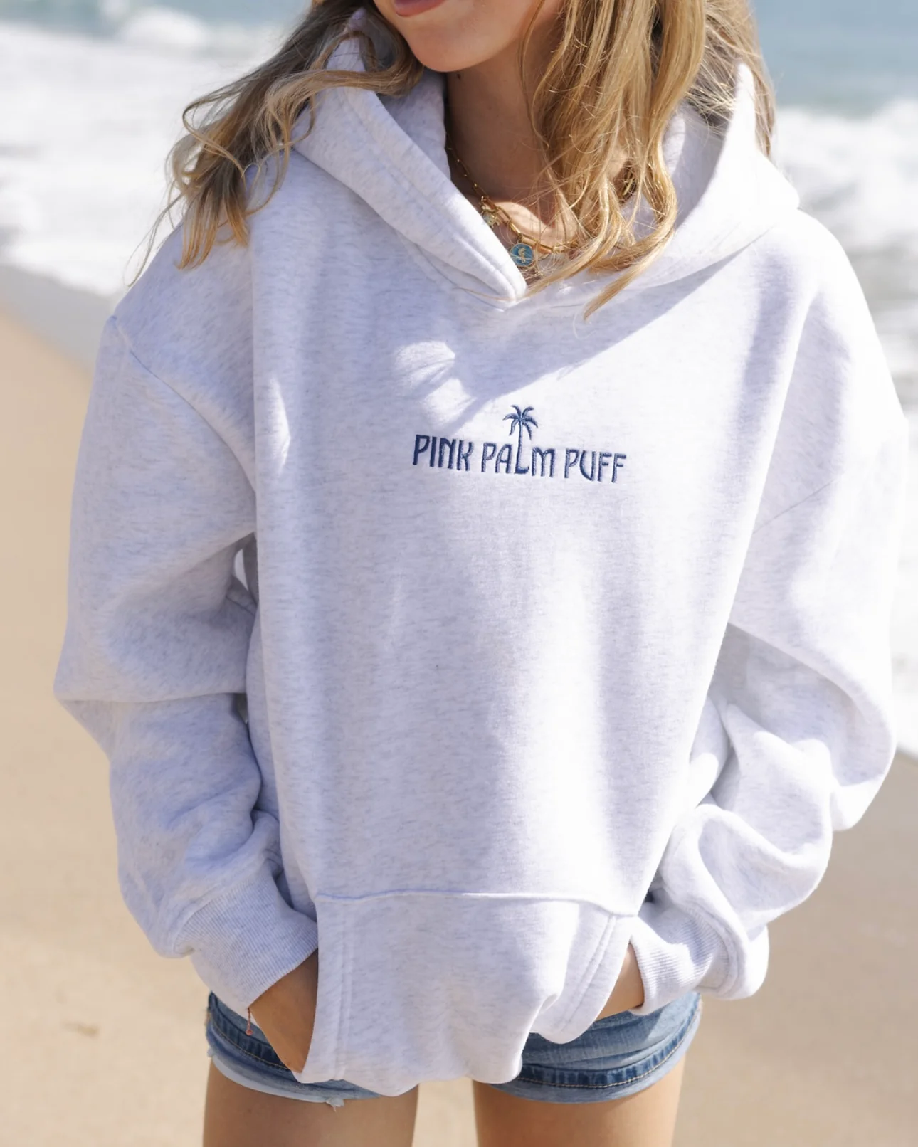 Classic Puff Hoodie in Cloud - Image 3