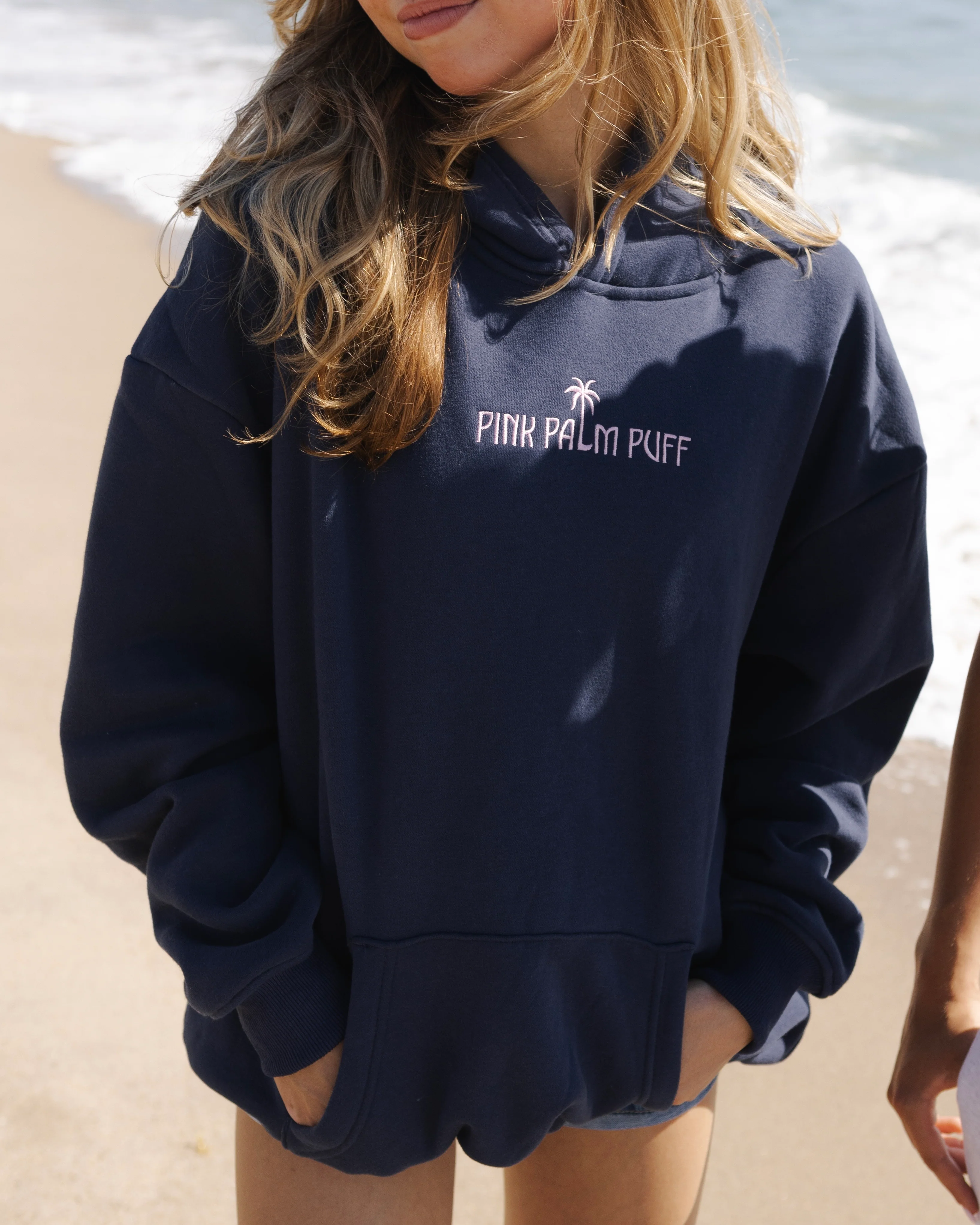 Classic Puff Hoodie in Navy - Image 3