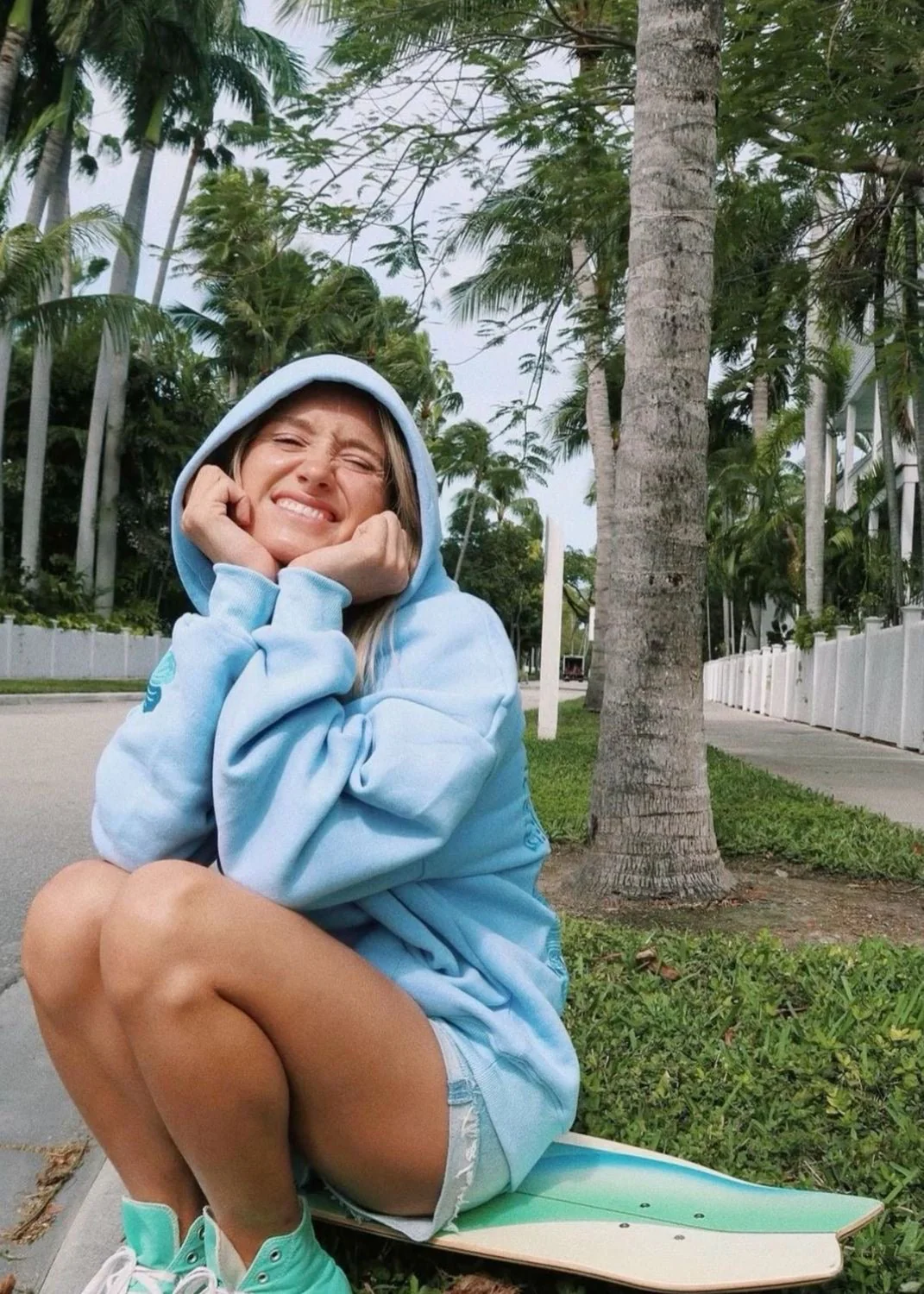 "Everything Comes in Waves” Hoodie in Blue - Image 3