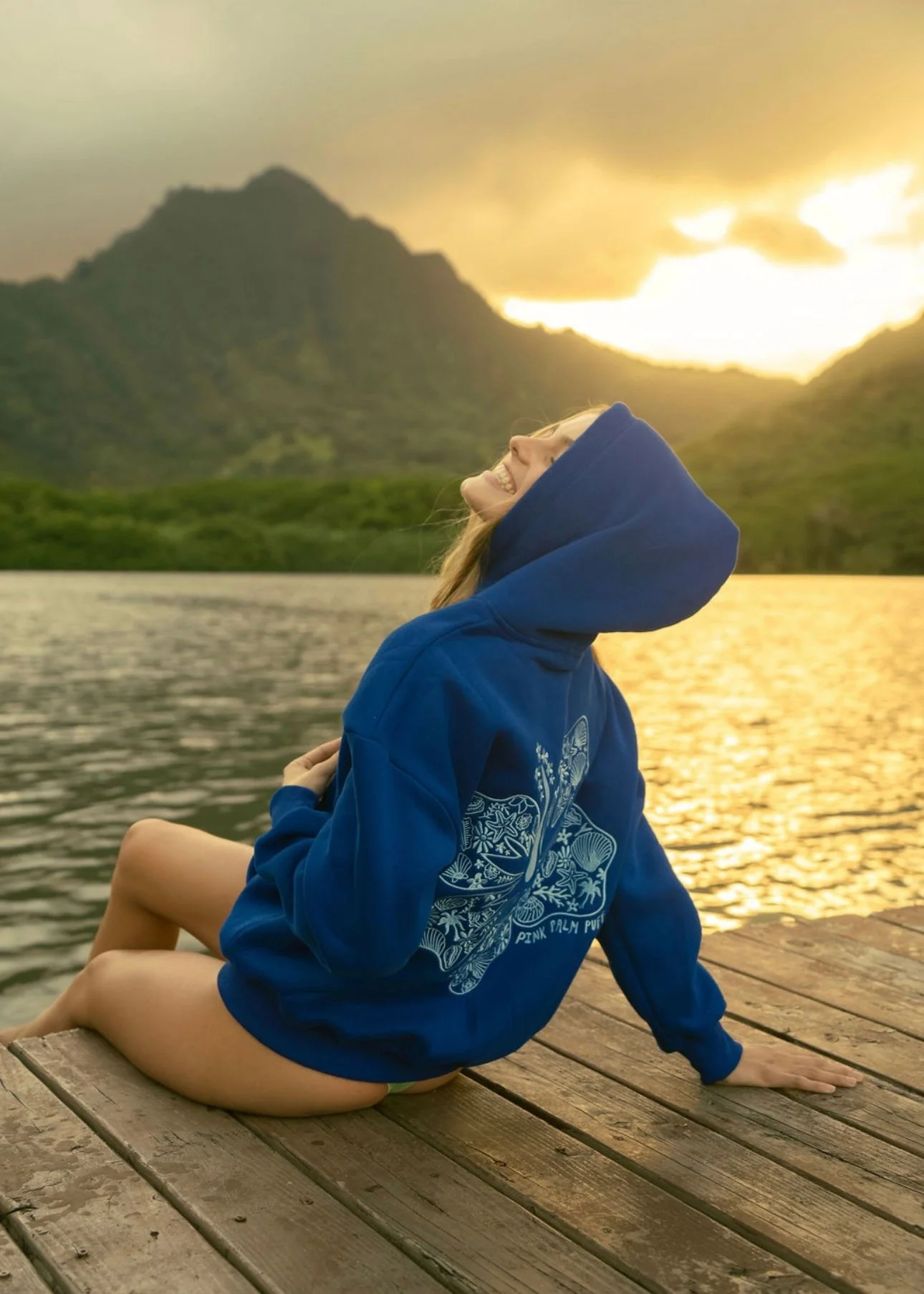 "Hawaii Hibiscus" Hoodie in Oceanic - Image 4