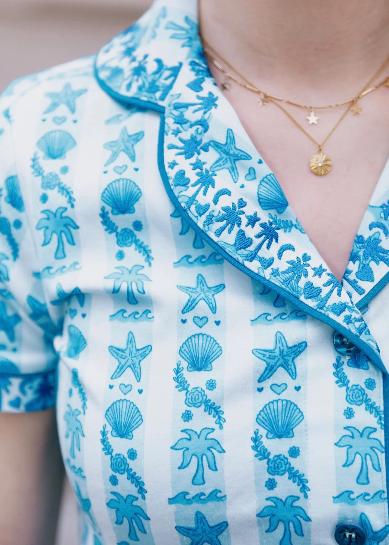 Pink Palm Pajamas in Seabreeze - Image 3