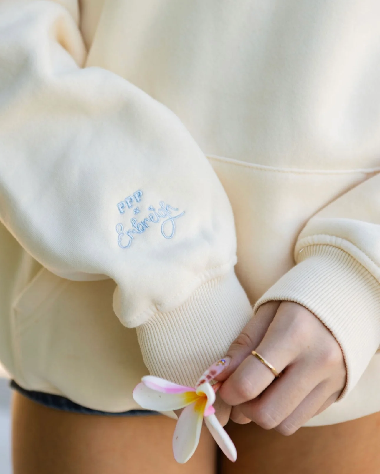 "Live in the Moment" Hoodie in Sand - Image 8